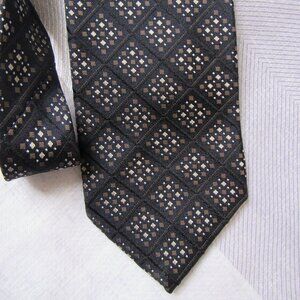 Hugo Boss Men Tie, Black Silver, made in Italy, 100% silk
